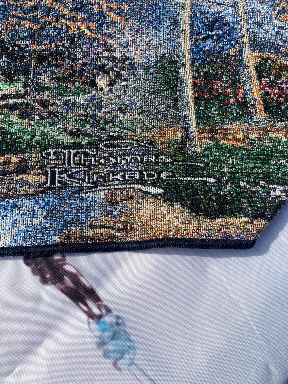 Vintage Thomas Kinkade Everett's Cottage Tapestry Table Runner 68" X 13"